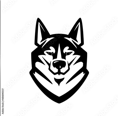 Bold wolf mascot head graphic design for modern brands seeking powerful, primal energy.