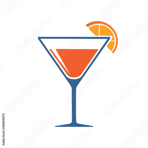 Orange drink in martini glass with citrus garnish cocktail citrus slice