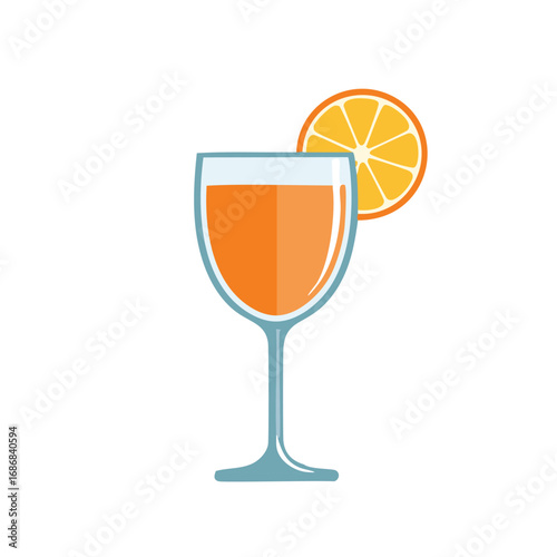 Orange juice in a glass with orange slice drink beverage