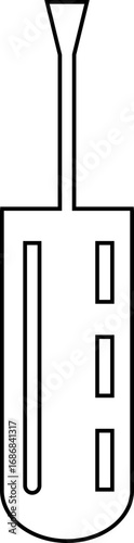 Nail polish brush icon in black line outline style, beauty cosmetic applicator group collection for manicure and pedicure, minimal vector illustration design