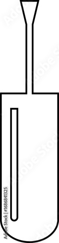 Nail polish brush icon in black line outline style, beauty cosmetic applicator group collection for manicure and pedicure, minimal vector illustration design