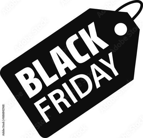 Black friday price tag vector illustration. Price label isolated on transparent background