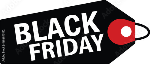 Black friday price tag vector illustration. Price label isolated on transparent background