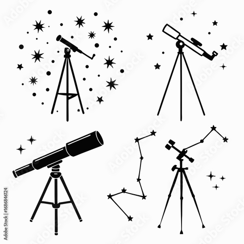Astronomical telescopes and constellations astronomy stargazing