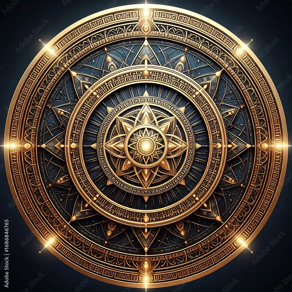 Fototapeta premium Ornate golden circular design