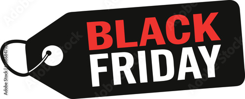 Black friday price tag vector illustration. Price label isolated on transparent background
