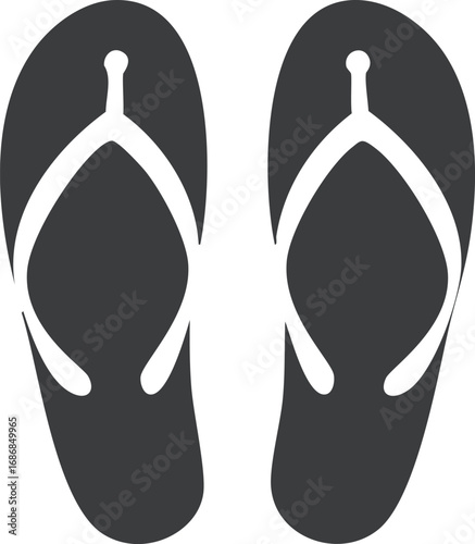 Dark gray flip flops with white straps sandals footwear