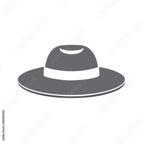 Grey fedora hat with white band headwear accessory