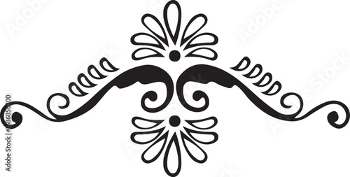 Ornate corner floral design. alpona vector illustration