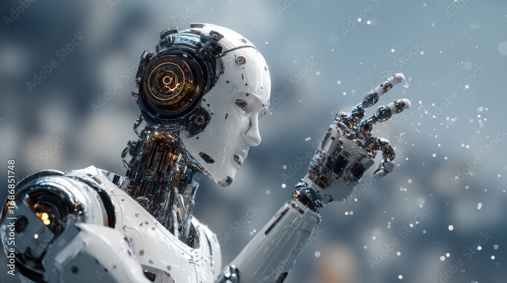 Fototapeta premium advanced robot hand gesture technology