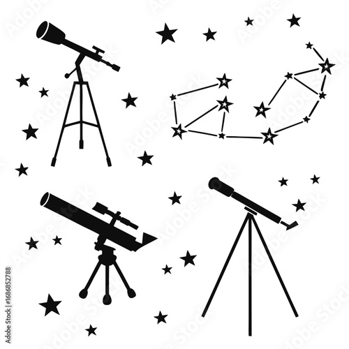 Telescopes and star constellations stars astronomy