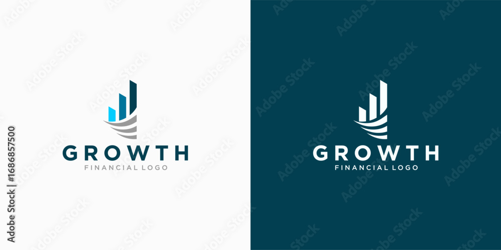 Fototapeta premium Unique Financial Chart Logo Design Inspiration