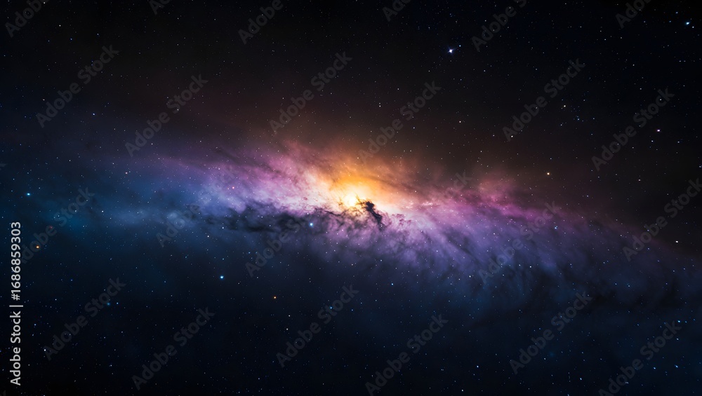 Fototapeta premium A celestial canvas: exploring the depths of a vibrant nebula in the vast cosmos