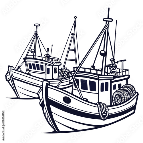 fishing boat silhouette