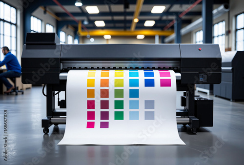 Large format printers using digital technology, using CMYK ink, sublimation printers.