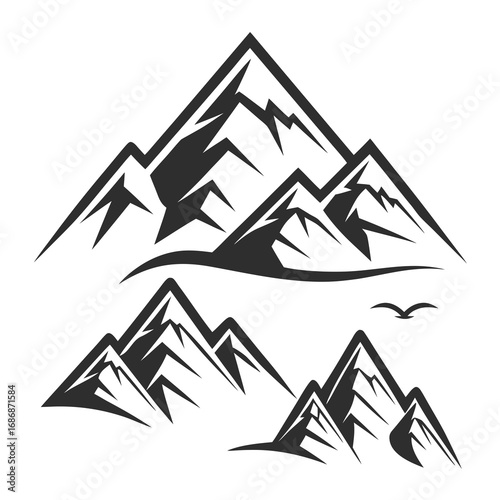 Jagged peaks soaring skyward abstract design mountain