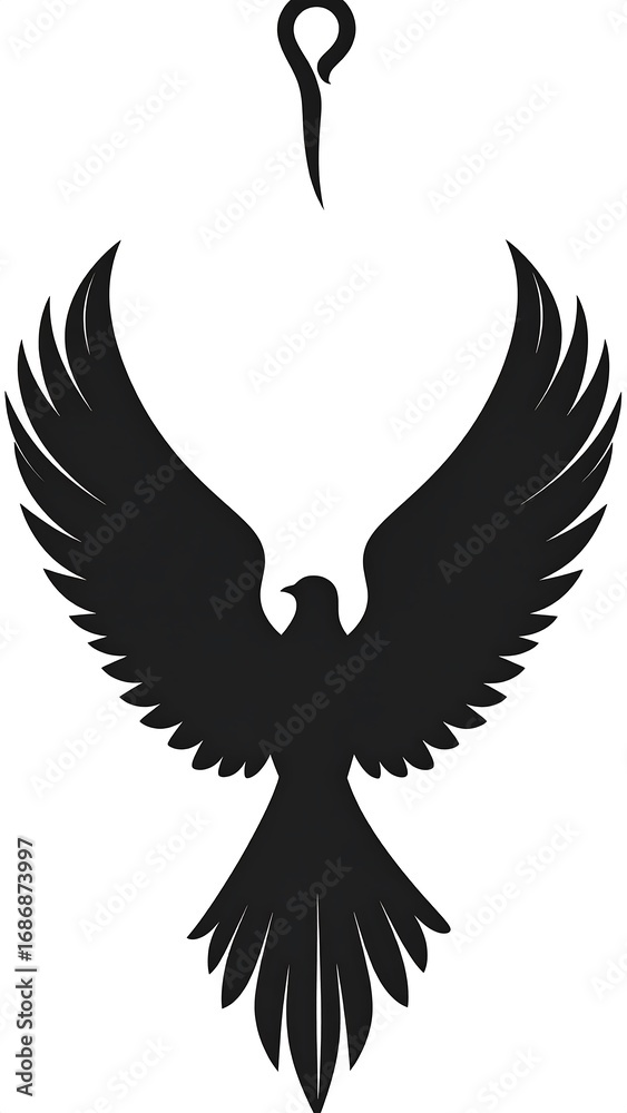 Obraz premium Bird in flight silhouette
