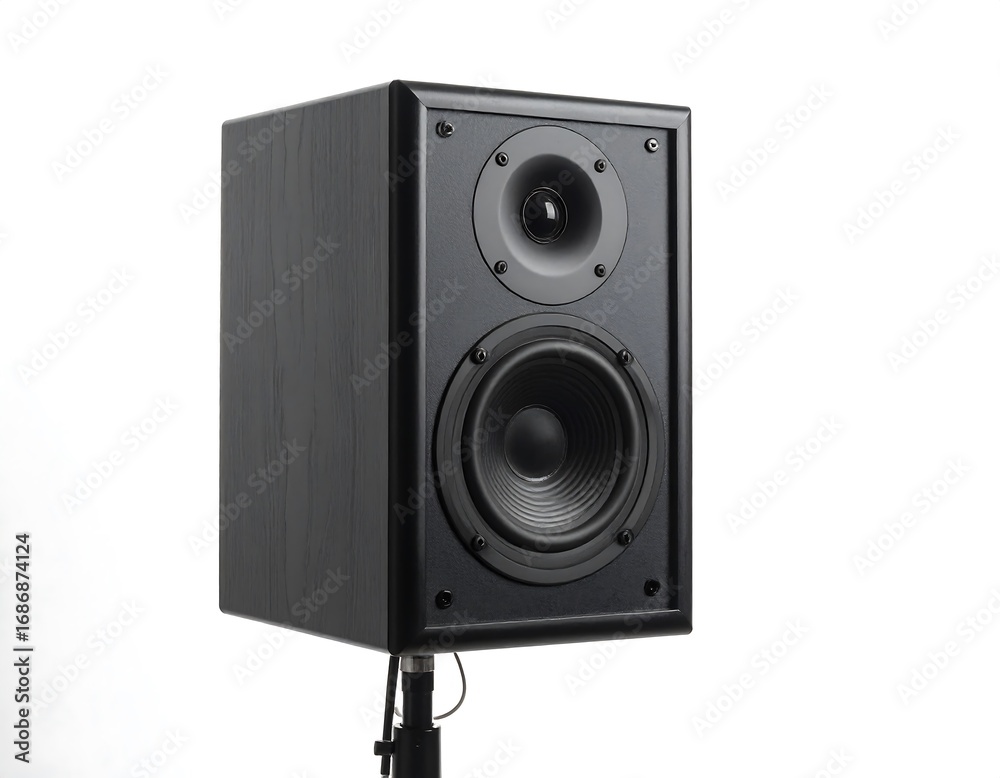 Fototapeta premium Black audio speaker on stand (1)