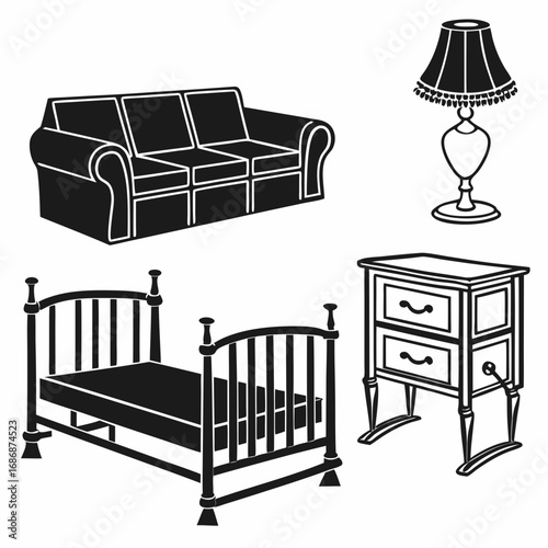 Sofa bed lamp nightstand couch