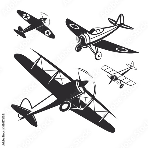 Vintage airplanes collection aircraft propeller