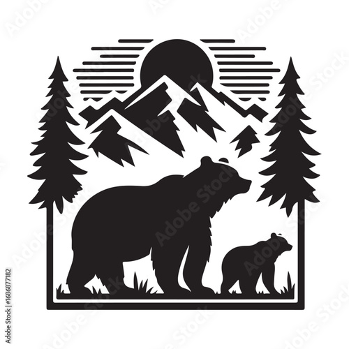 Bear Silhouettes svg