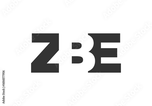 ZBE logo design. Initial letter Z B E bold font style for tech startups, consulting, corporate branding. Creative company name, headlines typography identity, trendy logotype.