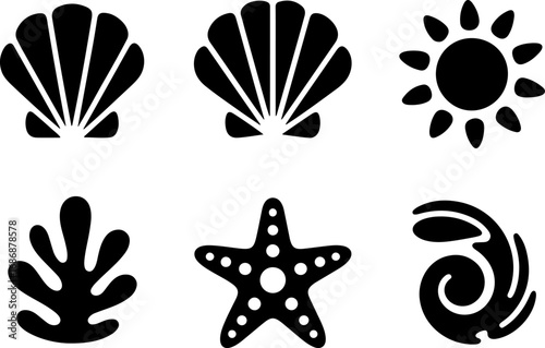 "Seashell Silhouette Collection" Vector Bundle