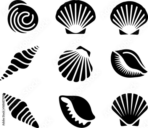"Seashell Silhouette Collection" Vector Bundle