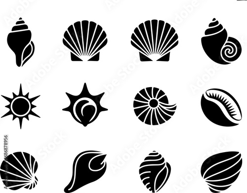 "Seashell Silhouette Collection" Vector Bundle