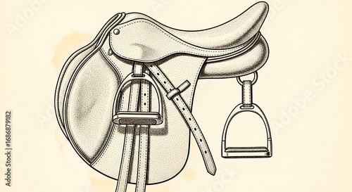English Saddle with Riding Gear, and Equestrian.