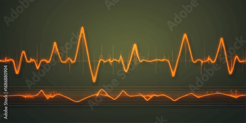 Medical graph showing a healthy heartbeat on an electrocardiogram monitor