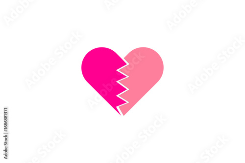 Broken Heart - 悲しい気持ちを表現する、ひびわれたハートの形（Broken Heart）
