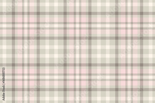 Elegant plaid pattern with soft pink and neutral hues. Ideal for backgrounds, textiles, and design projects. A timeless, versatile texture.