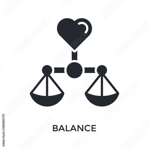 Balance Icon Glyph Style. Vector Illustration For Graphic Design