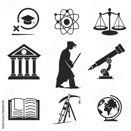 Academic subject icons education science