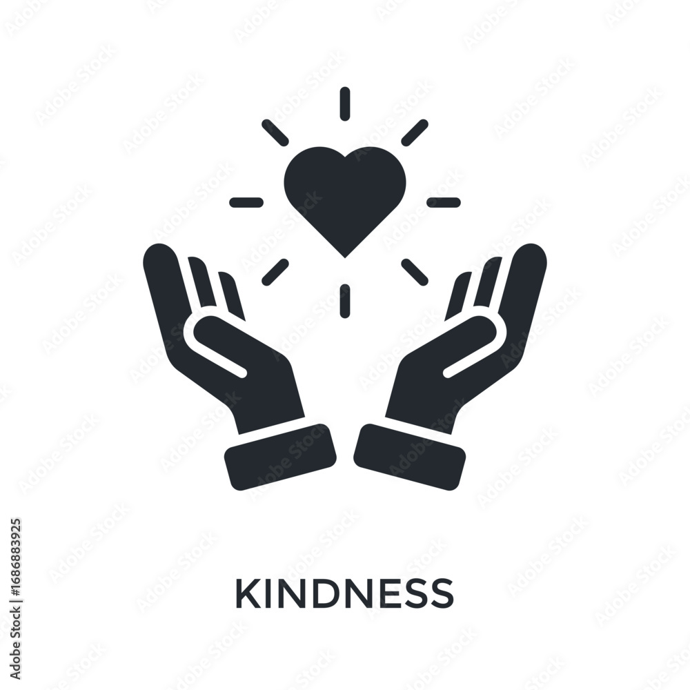 Fototapeta premium Kindness Icon Glyph Style. Vector Illustration For Graphic Design