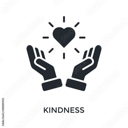 Kindness Icon Glyph Style. Vector Illustration For Graphic Design
