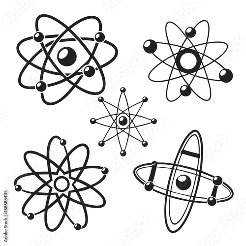 Atomic molecular structure icons molecule science