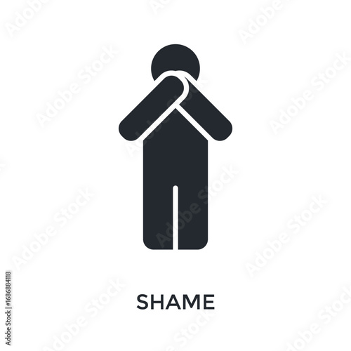 Shame Icon Glyph Style. Vector Illustration For Graphic Design