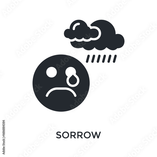 Sorrow Icon Glyph Style. Vector Illustration For Graphic Design