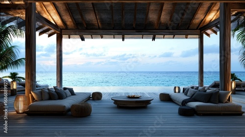Beachfront pavilion luxury