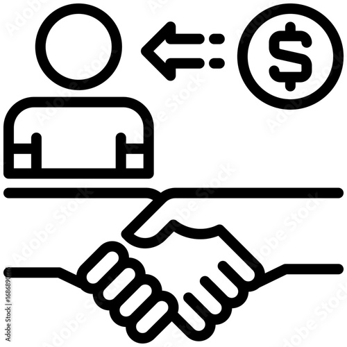 Canvas Print brokerage icon isolated on white background