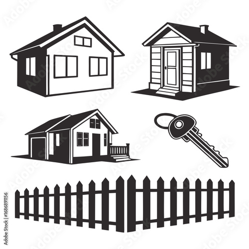 House and real estate icons home property