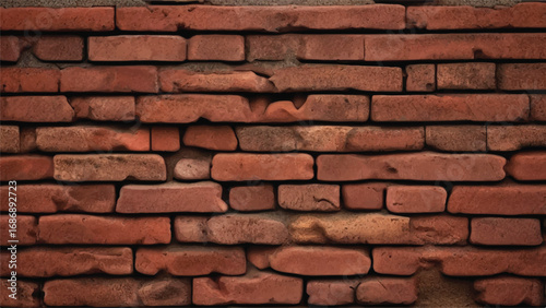 Brick wall background. Brick wall texture. Weathered red brick wall.