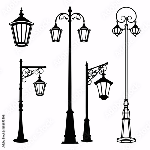 Ornate street lamps and lanterns lampposts decorative