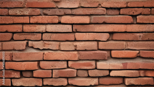 Brick wall background. Brick wall texture. Weathered red brick wall.