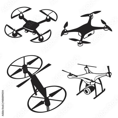 Quadcopter drone aerial vehicle set flying machine