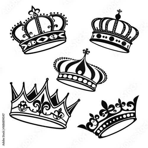Royal crowns and tiaras silhouettes royalty regal