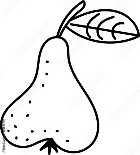 Pear with Leaf Outline
