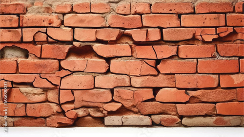 Brick wall background. Brick wall texture. Weathered red brick wall.